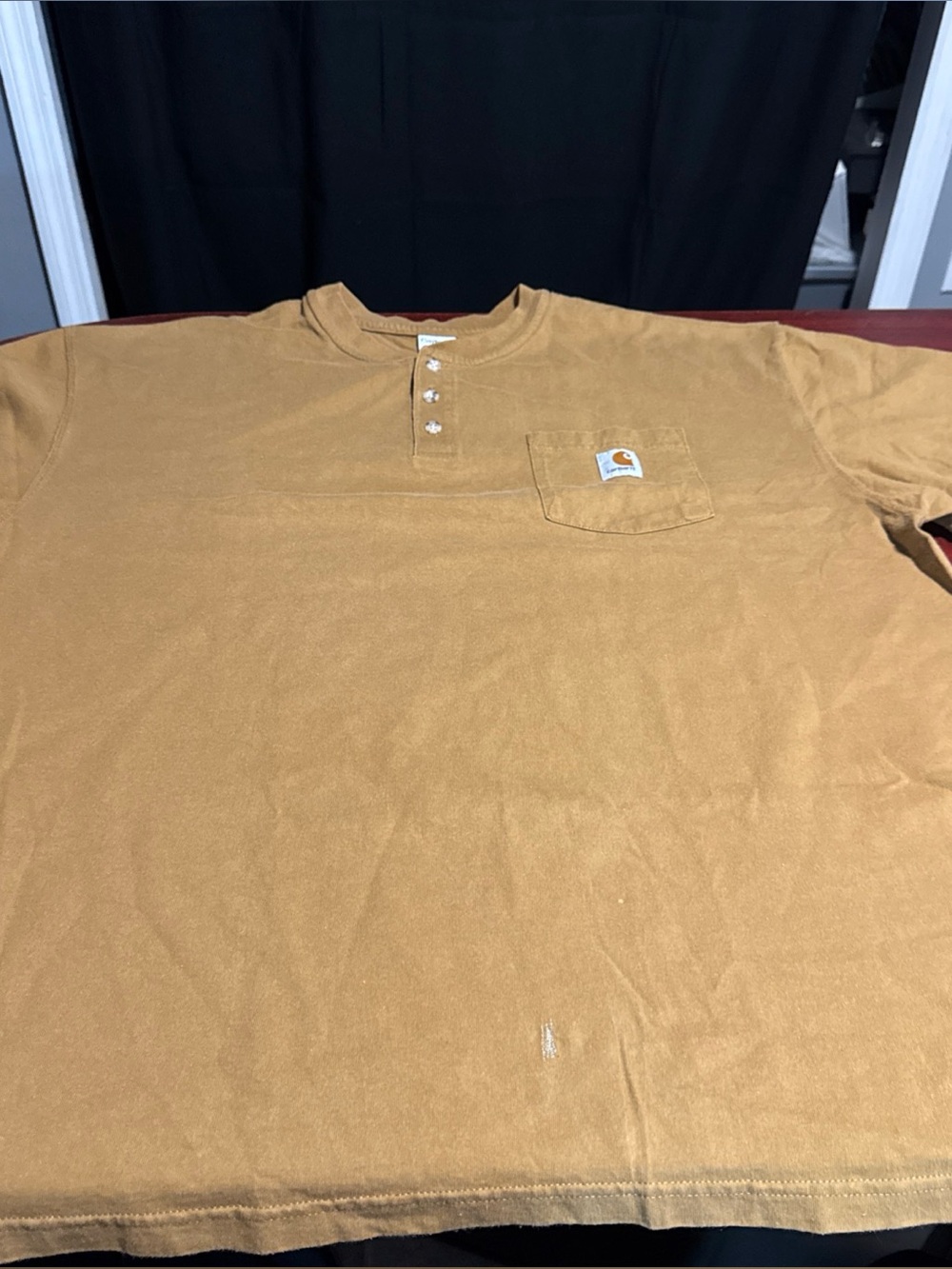Carhartt Henley Pocket T Shirt Mens 2XL Work Wear Short Sleeve VTG